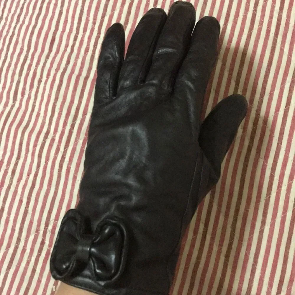 Women’s Vintage genuine leather bow gloves elegant classy luxe
